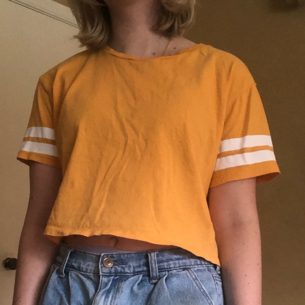 Yellow crop top